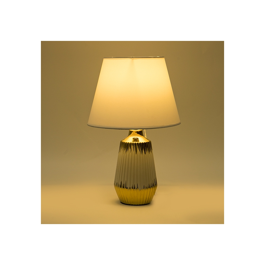Lampa stołowa 1xE14/40W/230V biały/złoty