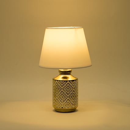 Lampa stołowa 1xE14/40W/230V biały/złoty