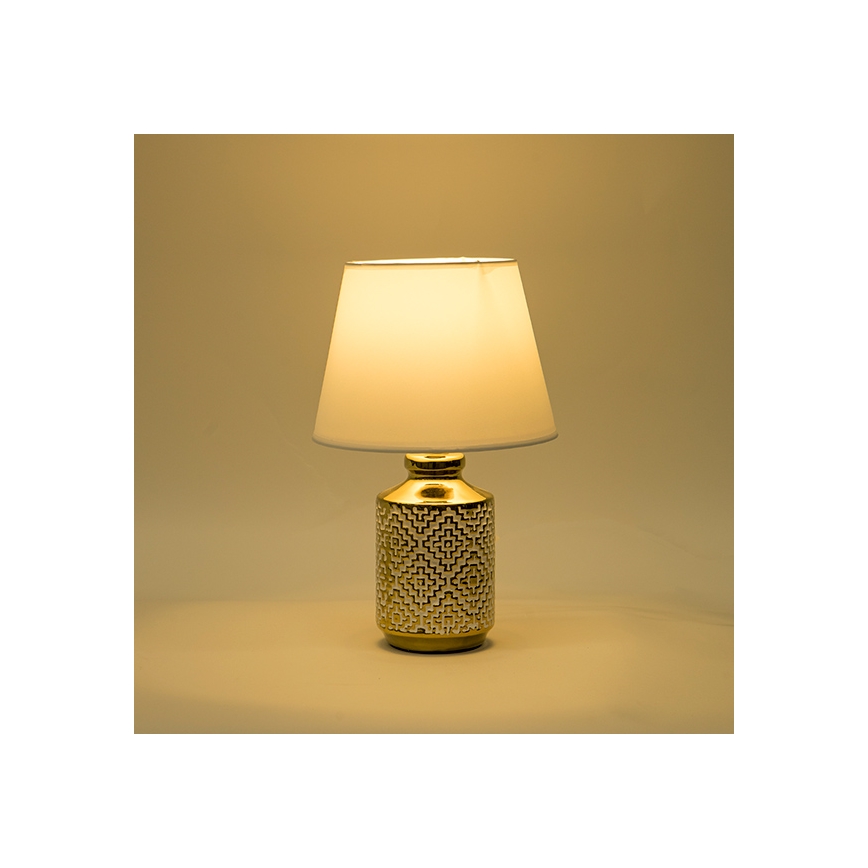 Lampa stołowa 1xE14/40W/230V biały/złoty