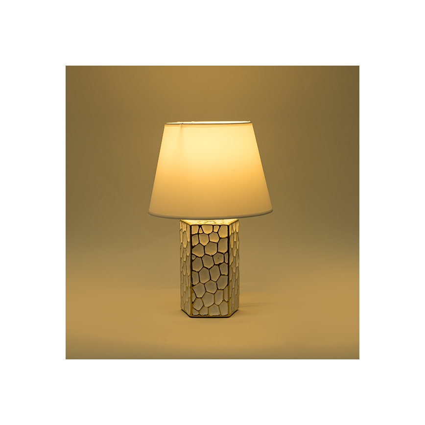 Lampa stołowa 1xE14/40W/230V biały/złoty