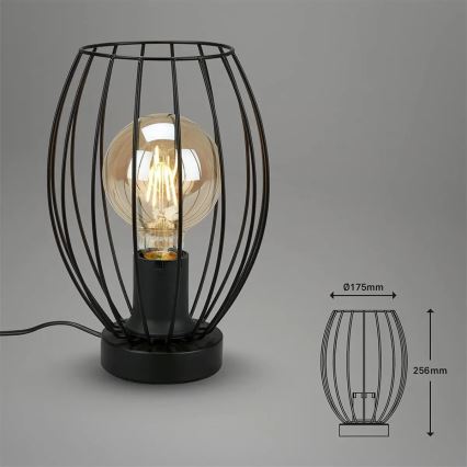 Lampa stołowa 1xE27/25W/230V czarna