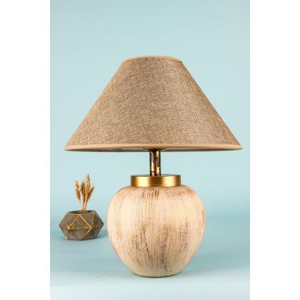 Lampa stołowa 1xE27/40W/230V beżowa
