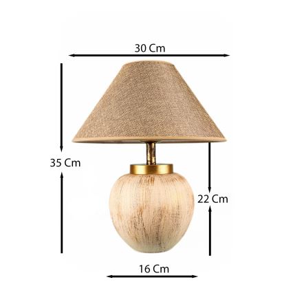Lampa stołowa 1xE27/40W/230V beżowa