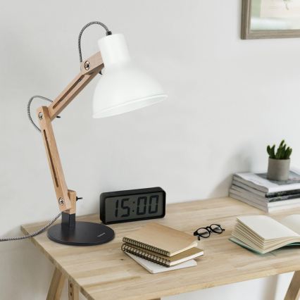 Lampa stołowa 1xE27/40W/230V biała/czarna