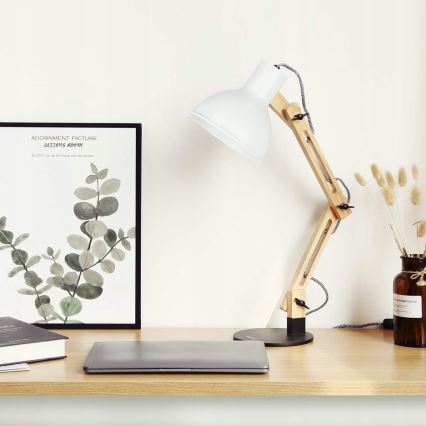 Lampa stołowa 1xE27/40W/230V biała/czarna