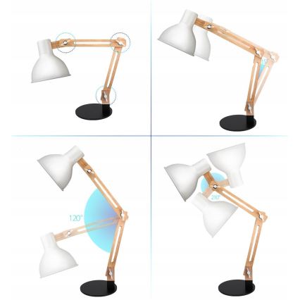 Lampa stołowa 1xE27/40W/230V biała/czarna