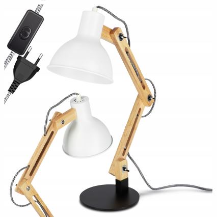 Lampa stołowa 1xE27/40W/230V biała/czarna