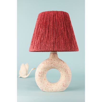 Lampa stołowa 1xE27/40W/230V biała/czerwona