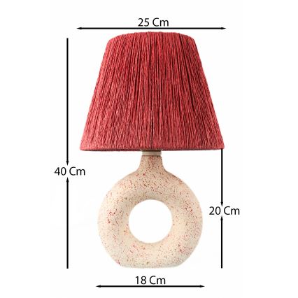 Lampa stołowa 1xE27/40W/230V biała/czerwona