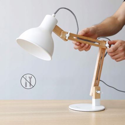 Lampa stołowa 1xE27/40W/230V biała