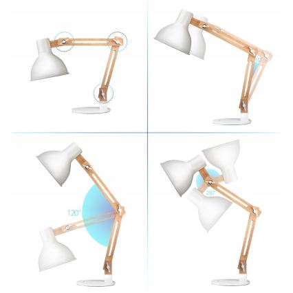 Lampa stołowa 1xE27/40W/230V biała