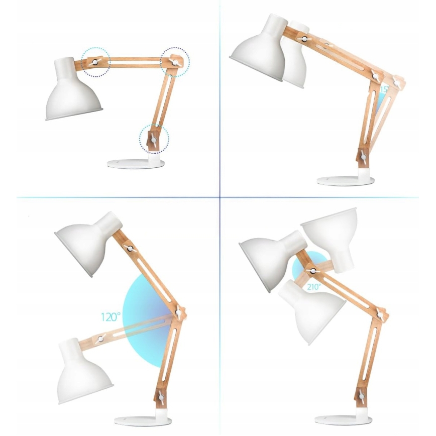 Lampa stołowa 1xE27/40W/230V biała