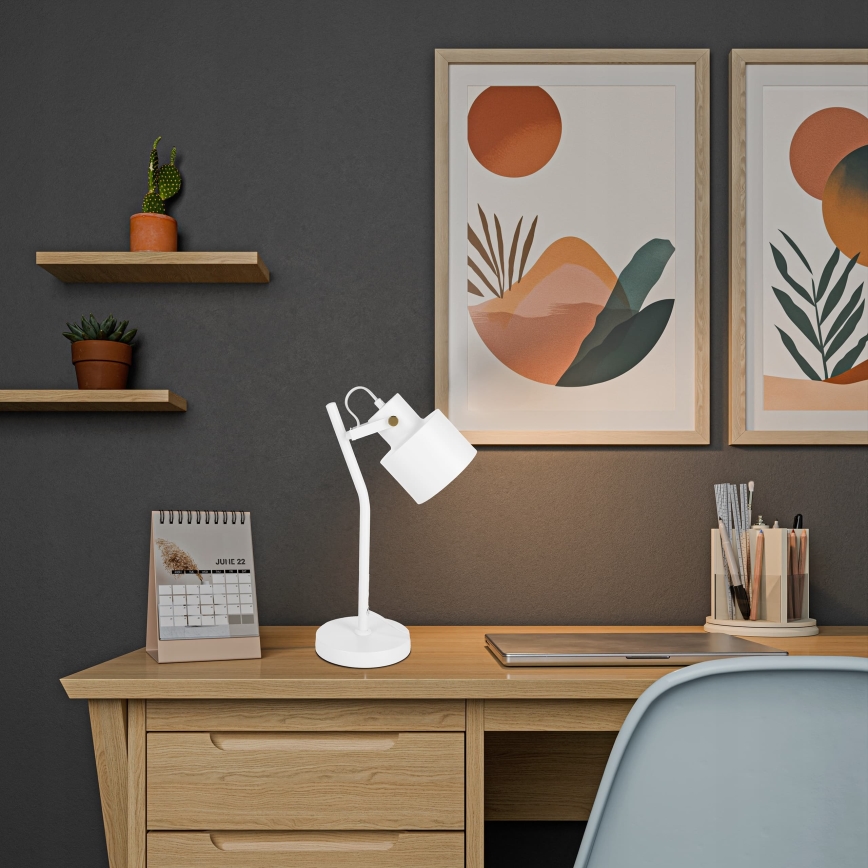 Lampa stołowa 1xE27/40W/230V biała