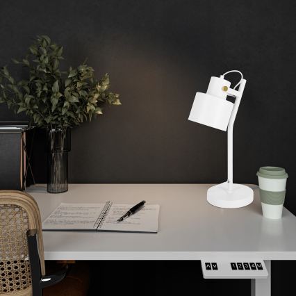 Lampa stołowa 1xE27/40W/230V biała