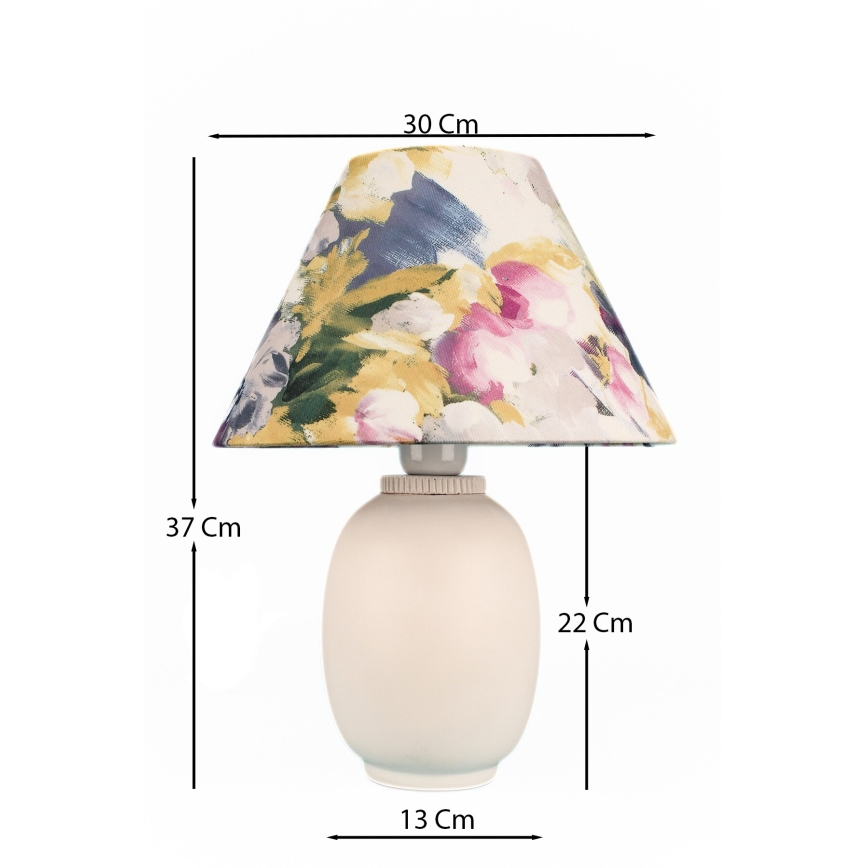Lampa stołowa 1xE27/40W/230V biała/kolorowa