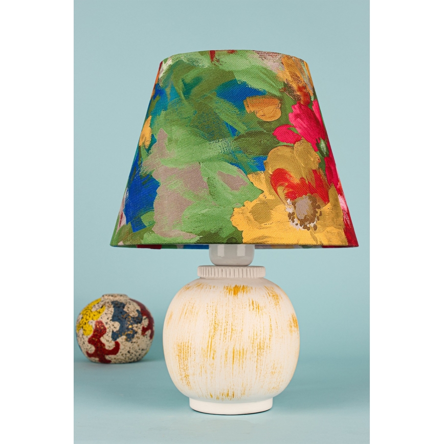 Lampa stołowa 1xE27/40W/230V biała/kolorowa