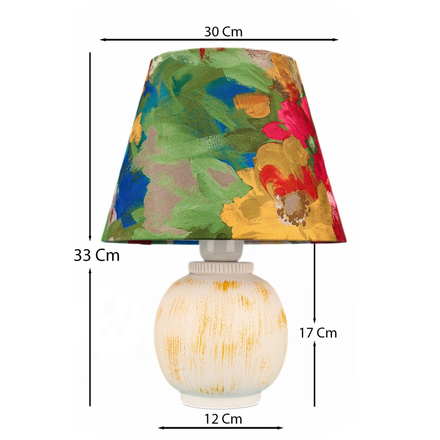 Lampa stołowa 1xE27/40W/230V biała/kolorowa