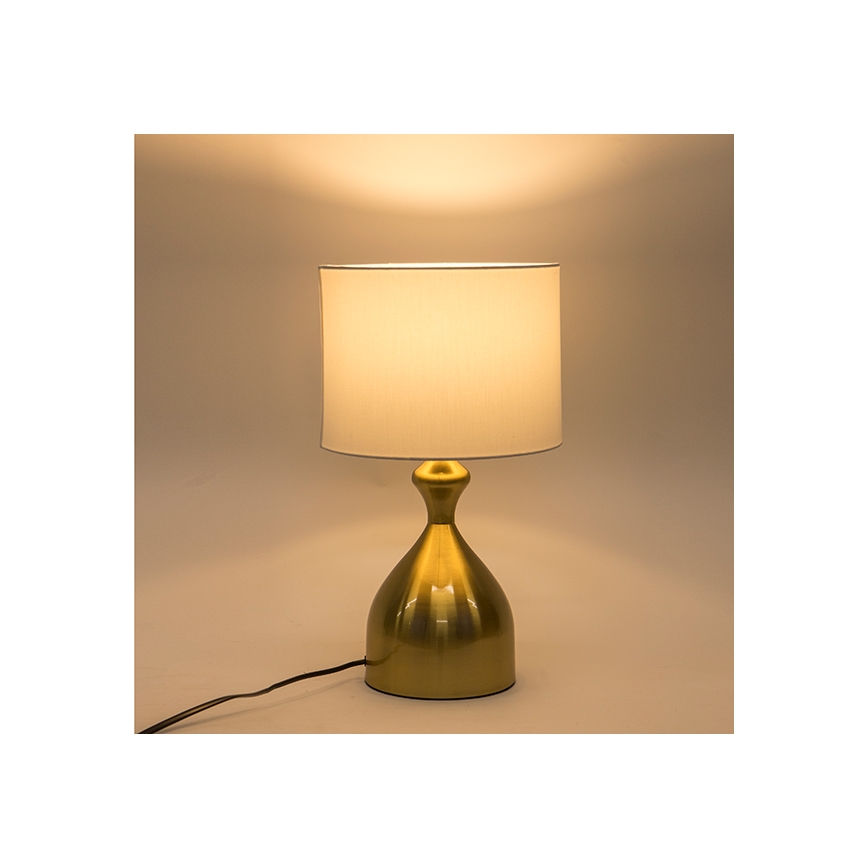 Lampa stołowa 1xE27/40W/230V biały/złoty