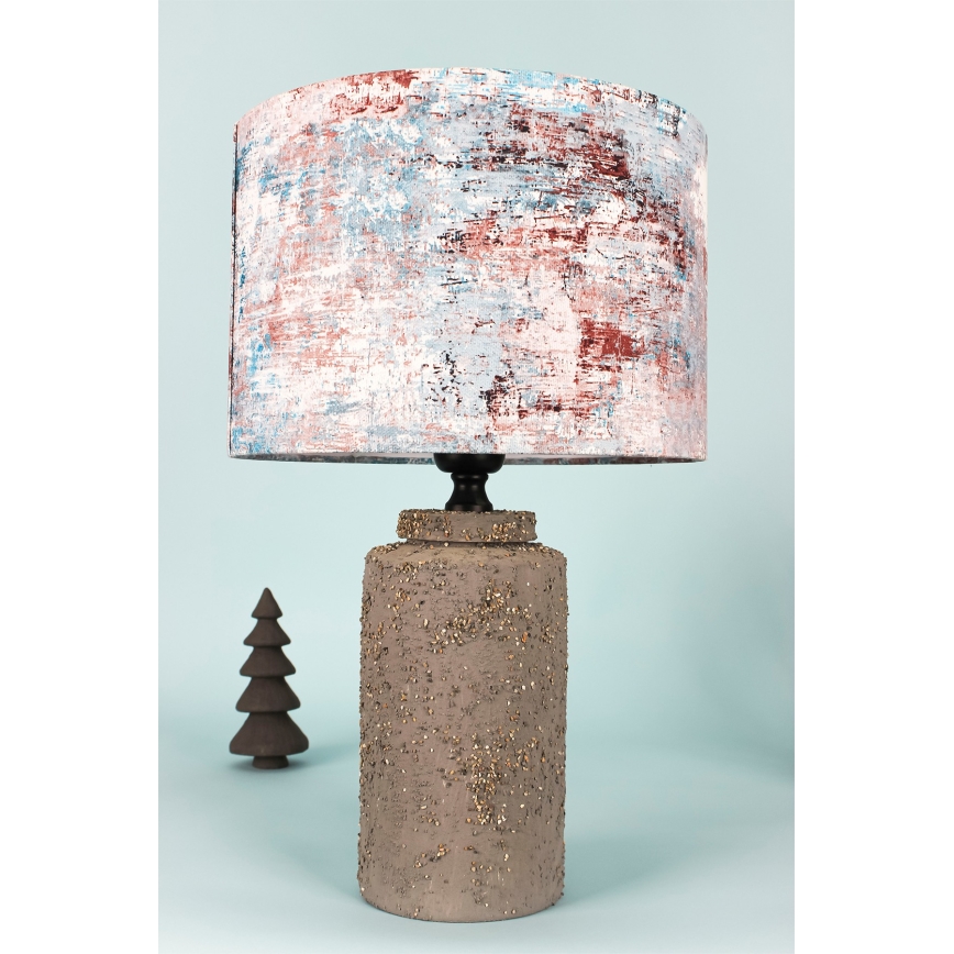 Lampa stołowa 1xE27/40W/230V brązowa/kolorowa