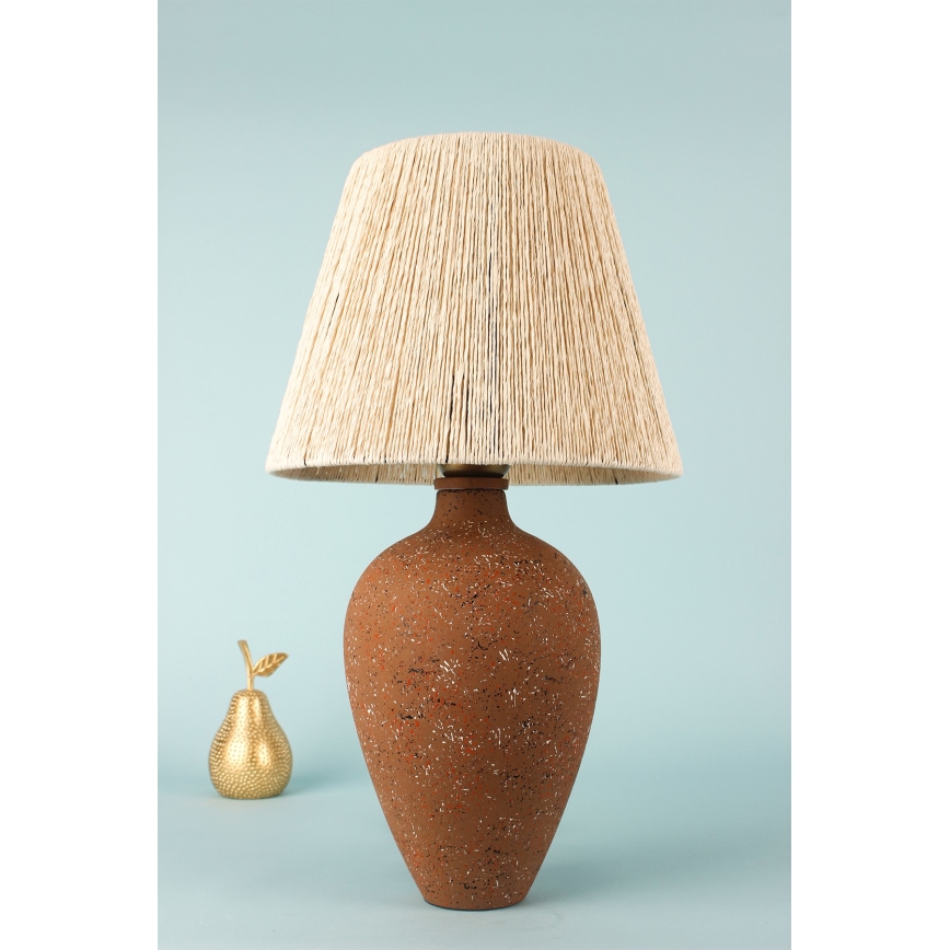 Lampa stołowa 1xE27/40W/230V brązowa/kremowa