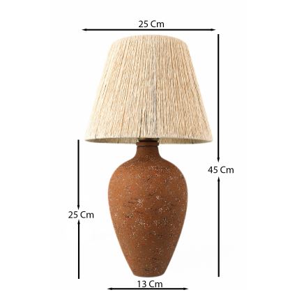 Lampa stołowa 1xE27/40W/230V brązowa/kremowa