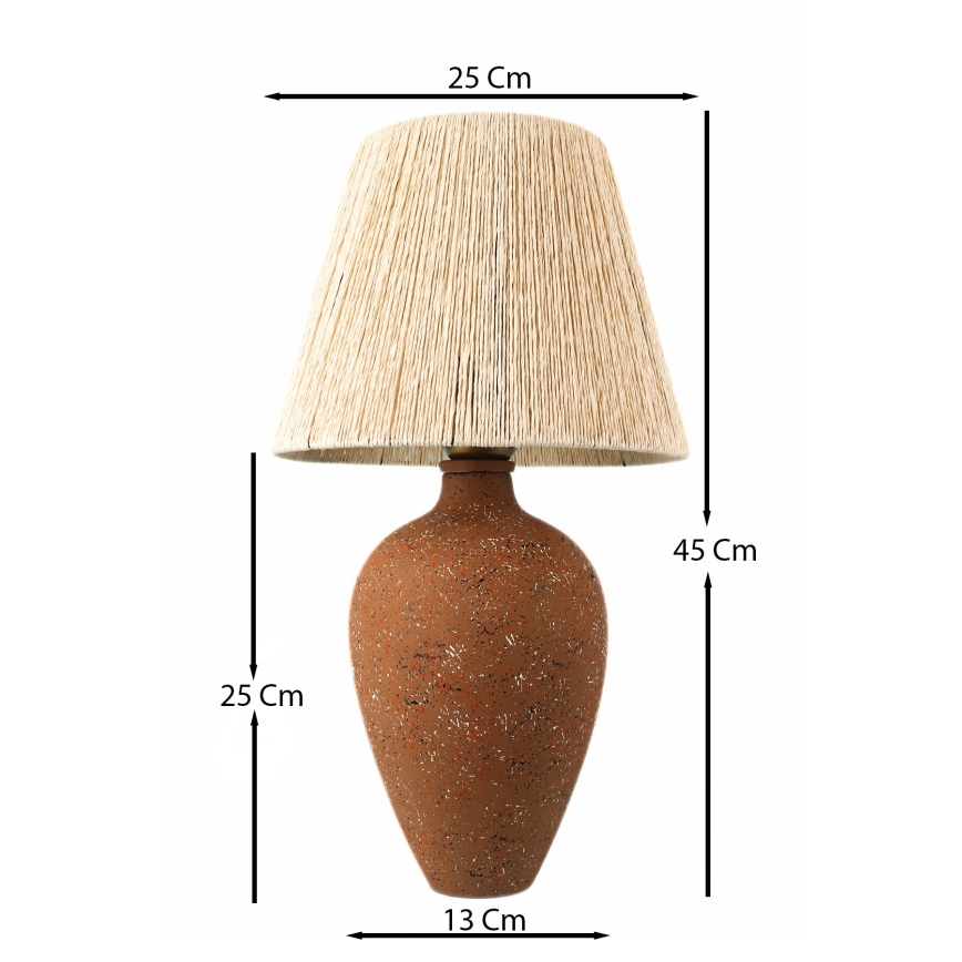 Lampa stołowa 1xE27/40W/230V brązowa/kremowa