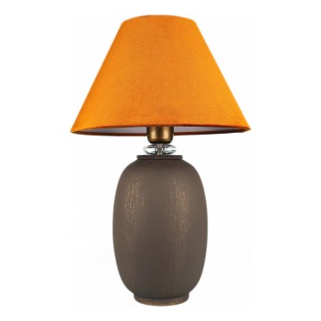 Lampa stołowa 1xE27/40W/230V brązowa/pomarańczowa