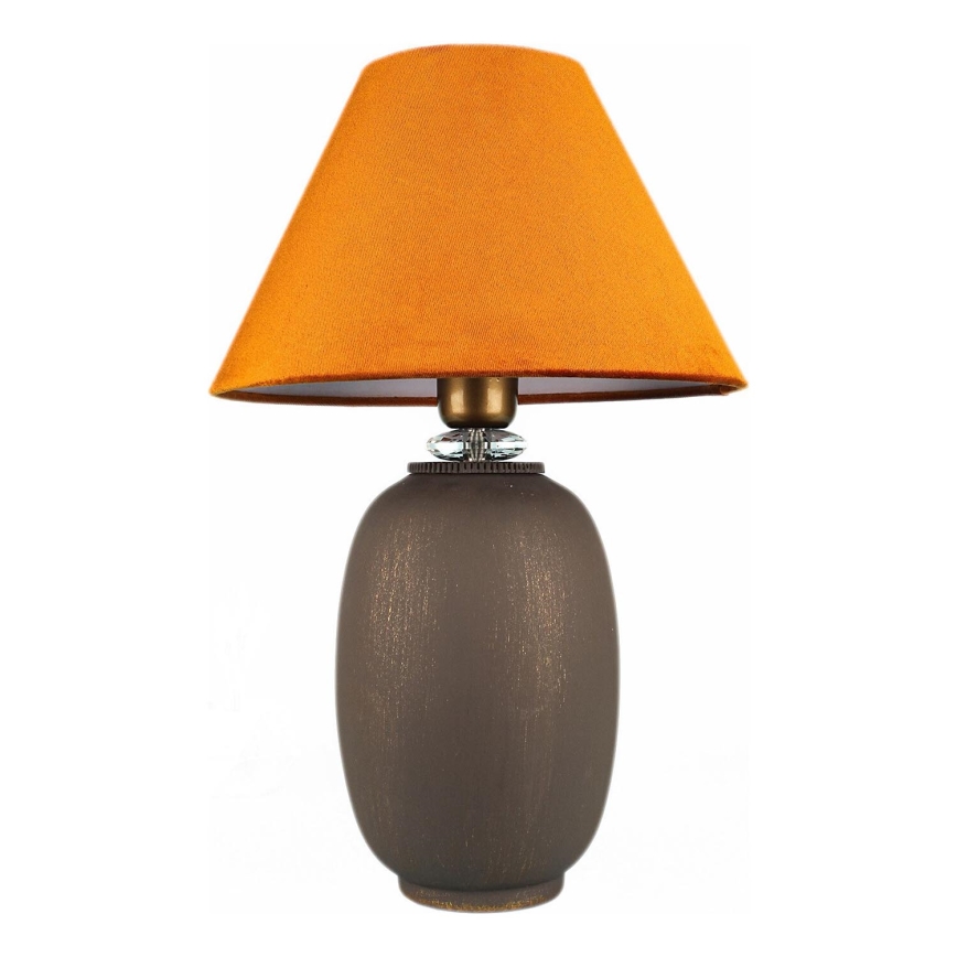 Lampa stołowa 1xE27/40W/230V brązowa/pomarańczowa