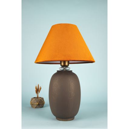 Lampa stołowa 1xE27/40W/230V brązowa/pomarańczowa