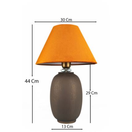 Lampa stołowa 1xE27/40W/230V brązowa/pomarańczowa