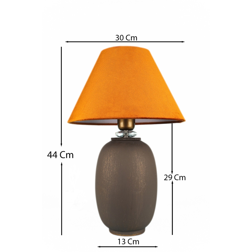 Lampa stołowa 1xE27/40W/230V brązowa/pomarańczowa