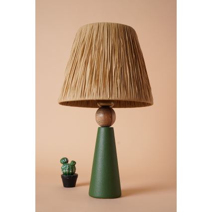 Lampa stołowa 1xE27/40W/230V brązowy/zielony