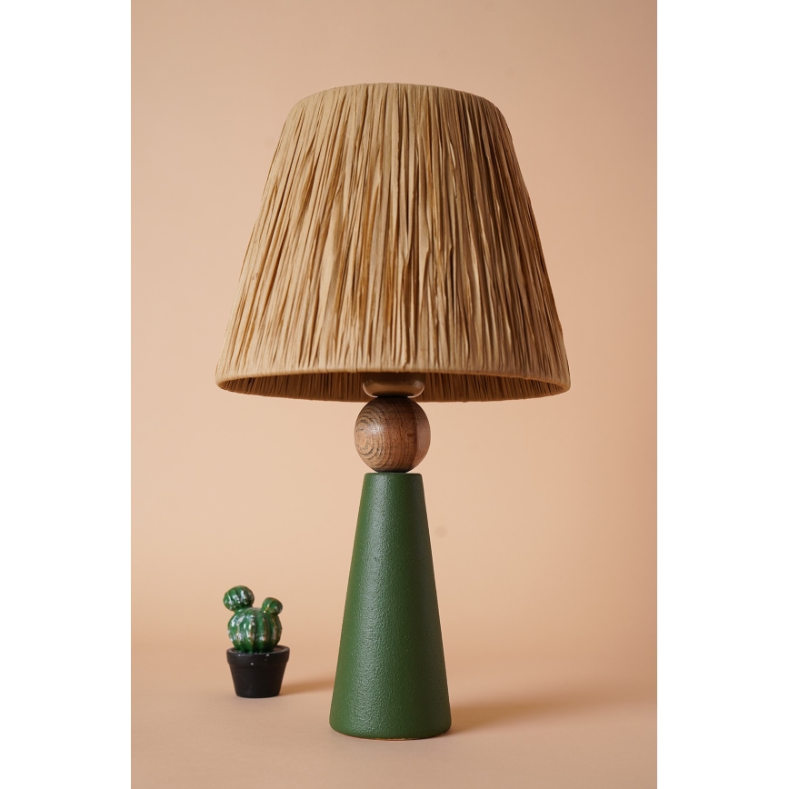 Lampa stołowa 1xE27/40W/230V brązowy/zielony