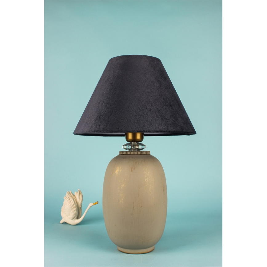 Lampa stołowa 1xE27/40W/230V czarna/beżowa