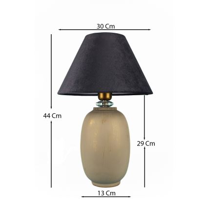 Lampa stołowa 1xE27/40W/230V czarna/beżowa