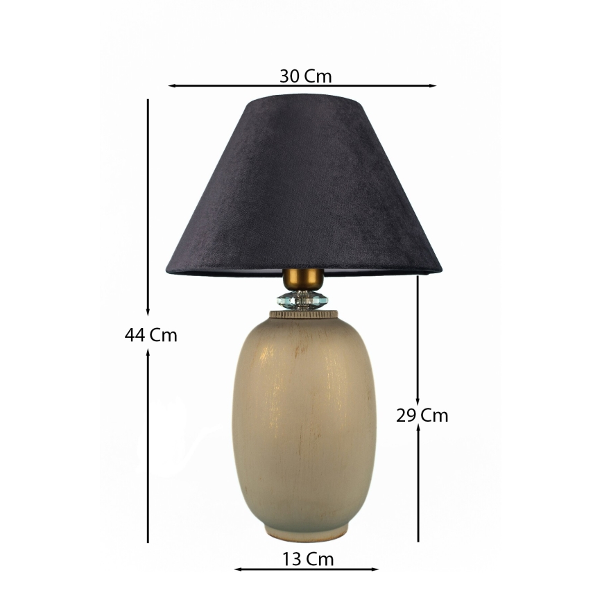 Lampa stołowa 1xE27/40W/230V czarna/beżowa