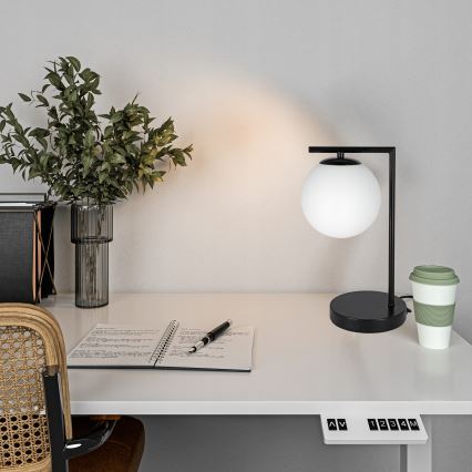 Lampa stołowa 1xE27/40W/230V czarna/biała