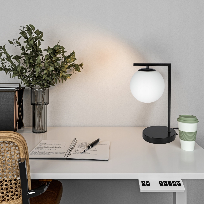 Lampa stołowa 1xE27/40W/230V czarna/biała