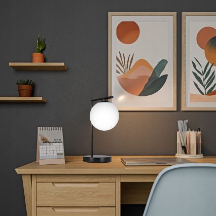 Lampa stołowa 1xE27/40W/230V czarna/biała