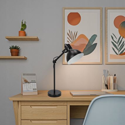 Lampa stołowa 1xE27/40W/230V czarna