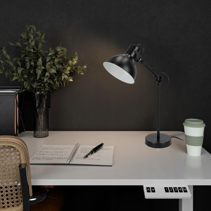 Lampa stołowa 1xE27/40W/230V czarna