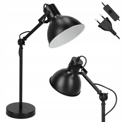 Lampa stołowa 1xE27/40W/230V czarna