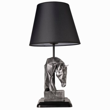 Lampa stołowa 1xE27/40W/230V czarna/srebrna