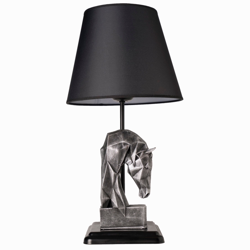 Lampa stołowa 1xE27/40W/230V czarna/srebrna