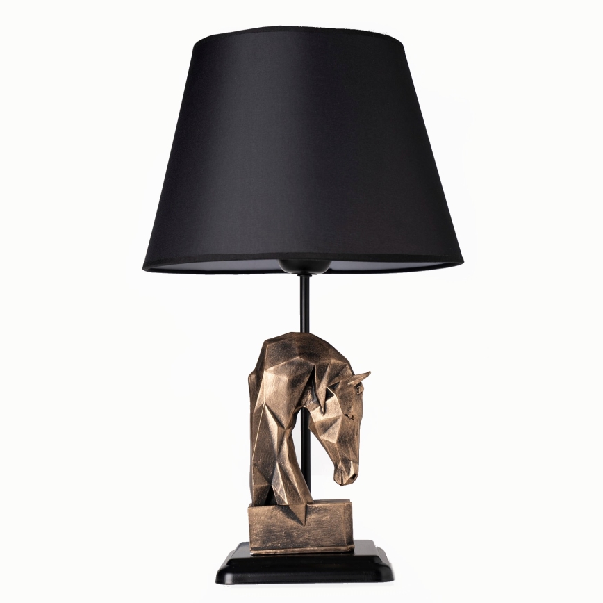 Lampa stołowa 1xE27/40W/230V czarna/złota