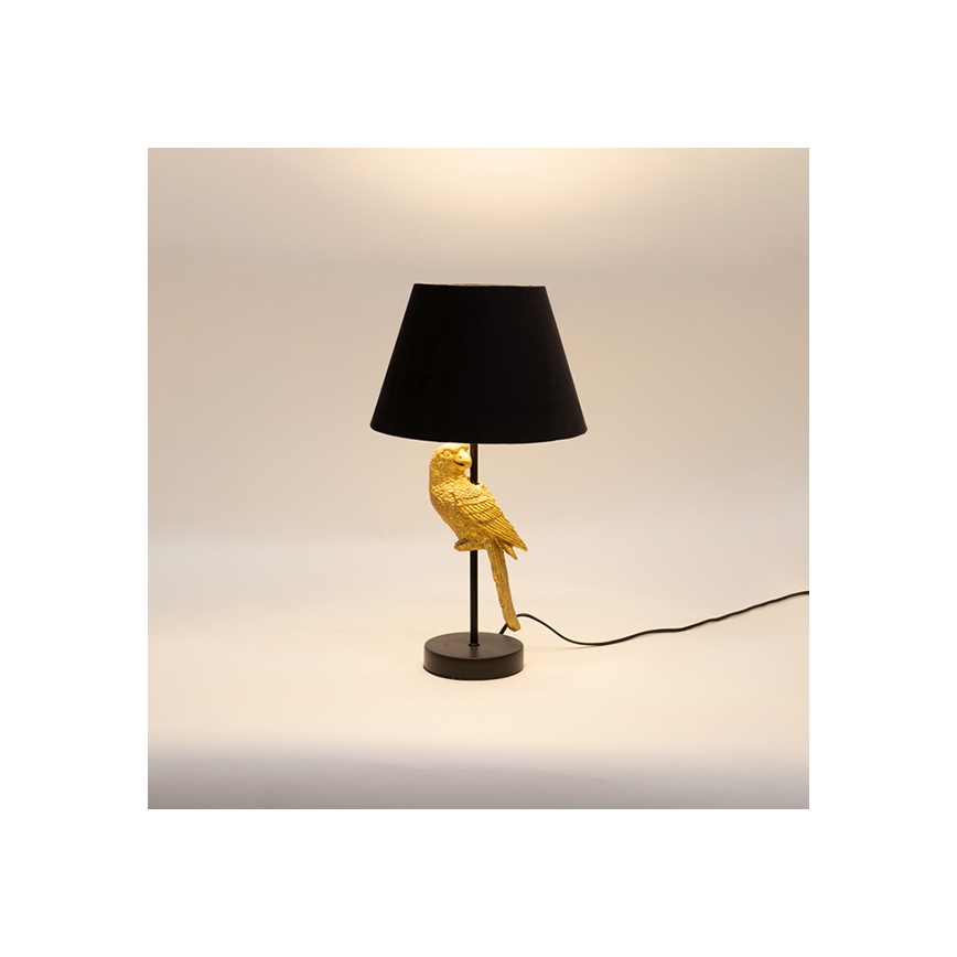 Lampa stołowa 1xE27/40W/230V czarny/złoty