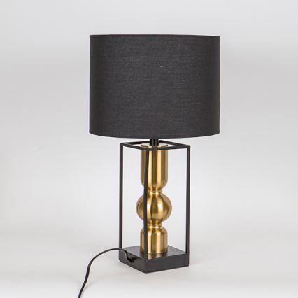 Lampa stołowa 1xE27/40W/230V czarny/złoty