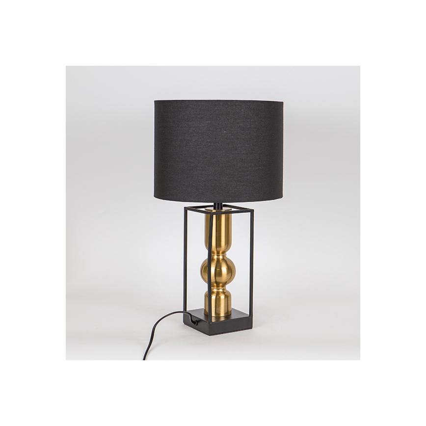 Lampa stołowa 1xE27/40W/230V czarny/złoty