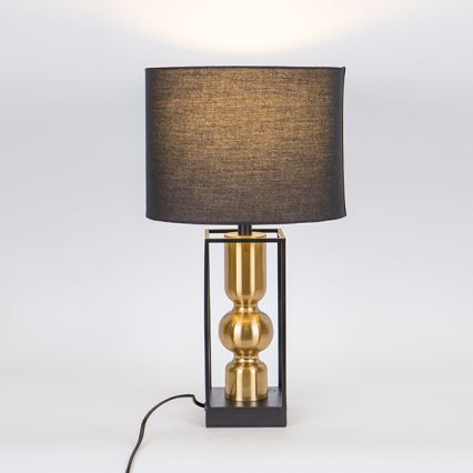 Lampa stołowa 1xE27/40W/230V czarny/złoty