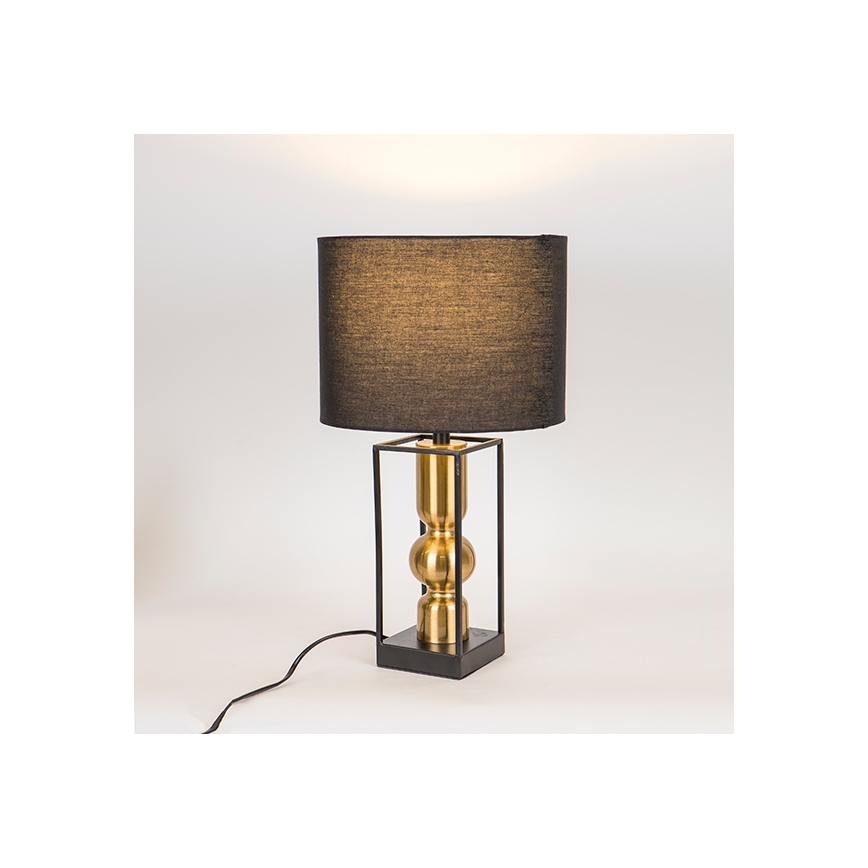 Lampa stołowa 1xE27/40W/230V czarny/złoty